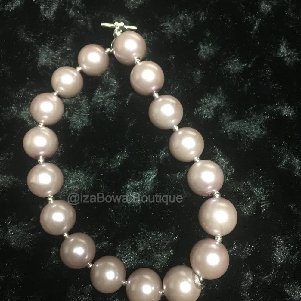 Soft Lavender Chunky Bead Necklace NK1054 Handmade NWT Boutique